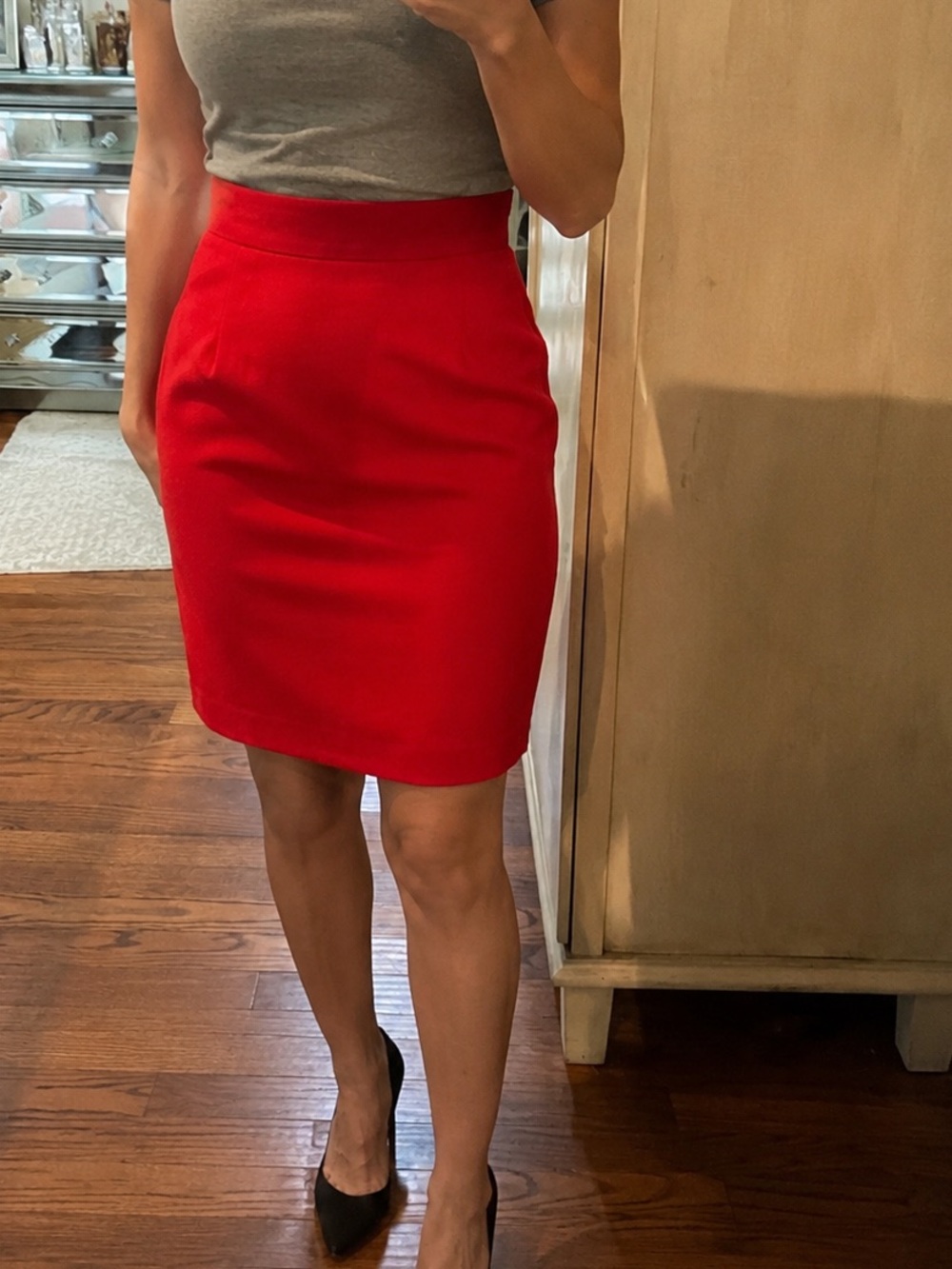 Barry Bricken Vintage Red Pencil Skirt Size 8